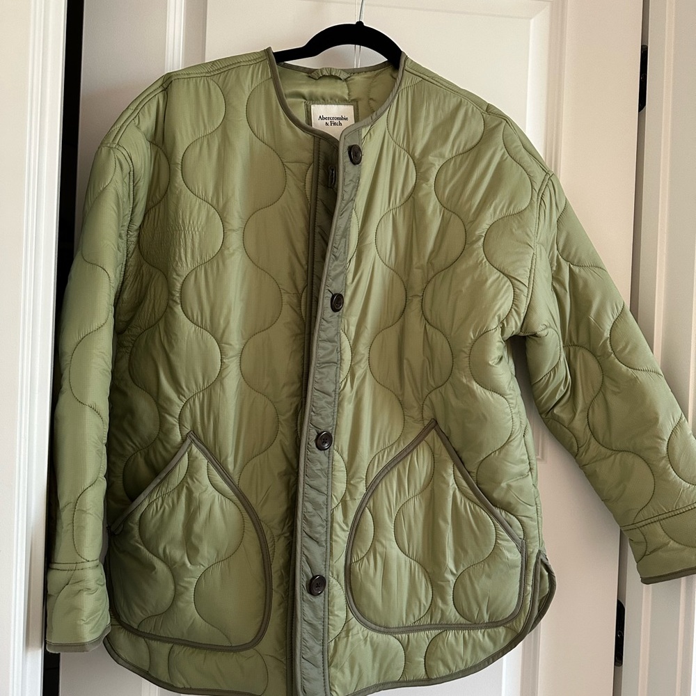 Abercrombie quilted liner jacket in green